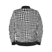 Load image into Gallery viewer, Distorted Houndstooth Curvy Cut Bomber
