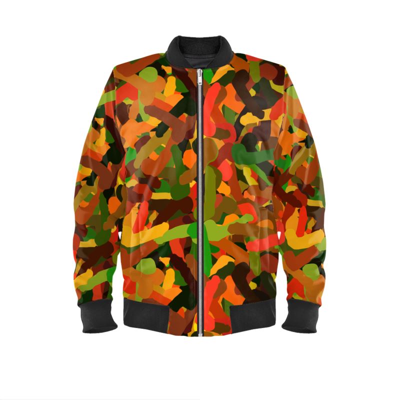 Cock-n-Ballz Camo Boxy Cut Bomber - Autumn