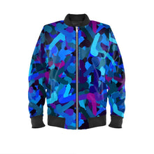 Load image into Gallery viewer, Cock-n-Ballz Camo Boxy Cut Bomber - Blue
